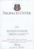 Selbach-Oster Riesling Zeltinger Sonnenuhr Auslese 2010