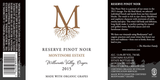 Montinore Estate Pinot Noir Reserve Willamette Valley