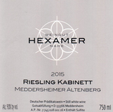 Hexamer Riesling Meddersheimer Altenberg Kabinett 2019