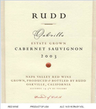 Rudd Oakville Estate Cabernet Sauvignon Estate Grown Oakville