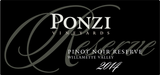 Ponzi Vineyards Pinot Noir Reserve Willamette Valley