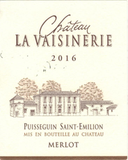 Château La Vaisinerie Puisseguin Saint-emilion Merlot 2018