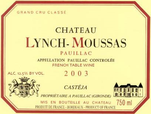 Château Lynch-Moussas Pauillac 5eme Grand Grand Cellar – Classe Cru Wine
