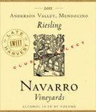 Navarro Vineyards Anderson Valley Riesling Cluster Select Late Harvest 2013