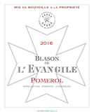 Château L'evangile Pomerol Blason de L'Evangile 2018