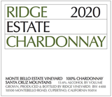 Ridge Vineyards Chardonnay Estate Santa Cruz Mountains 2020