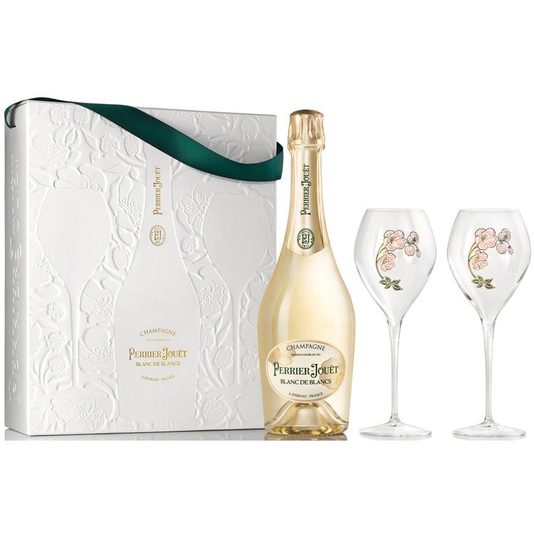 Champagne Perrier Jouet Brut Blanc De Blancs With Flutes - 750ml / 1